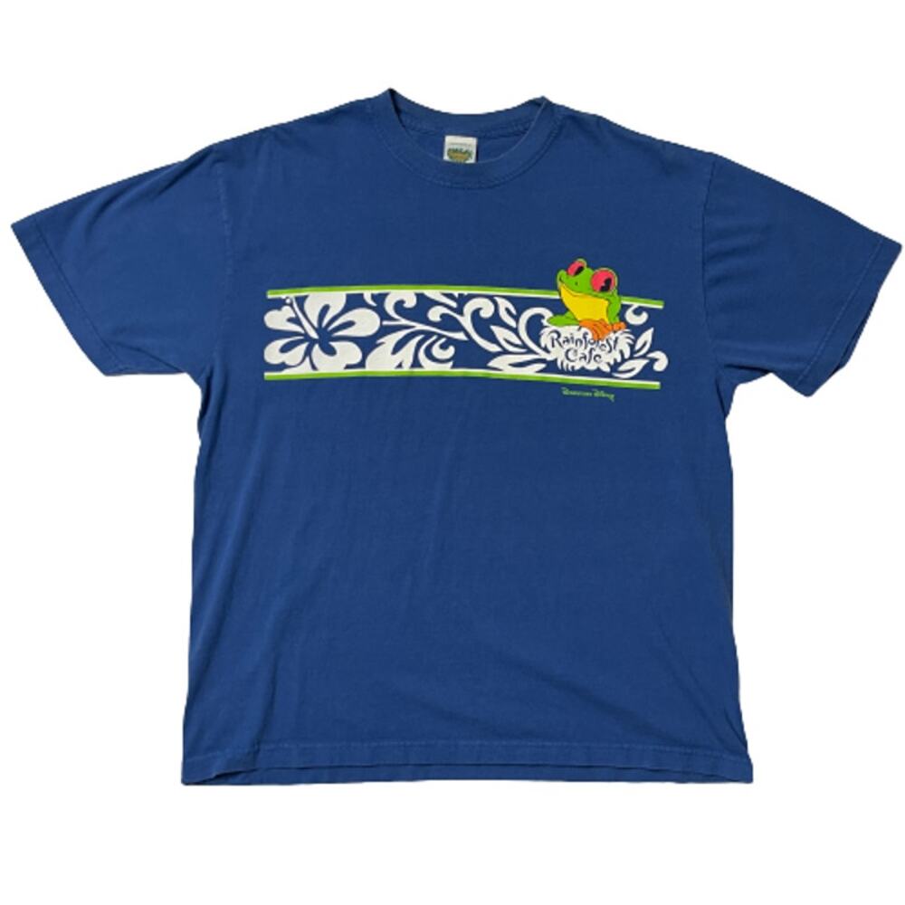 DISNEY RAINFOREST CAFE SOUVENIR T-SHIRT BLUE Men's Sz L